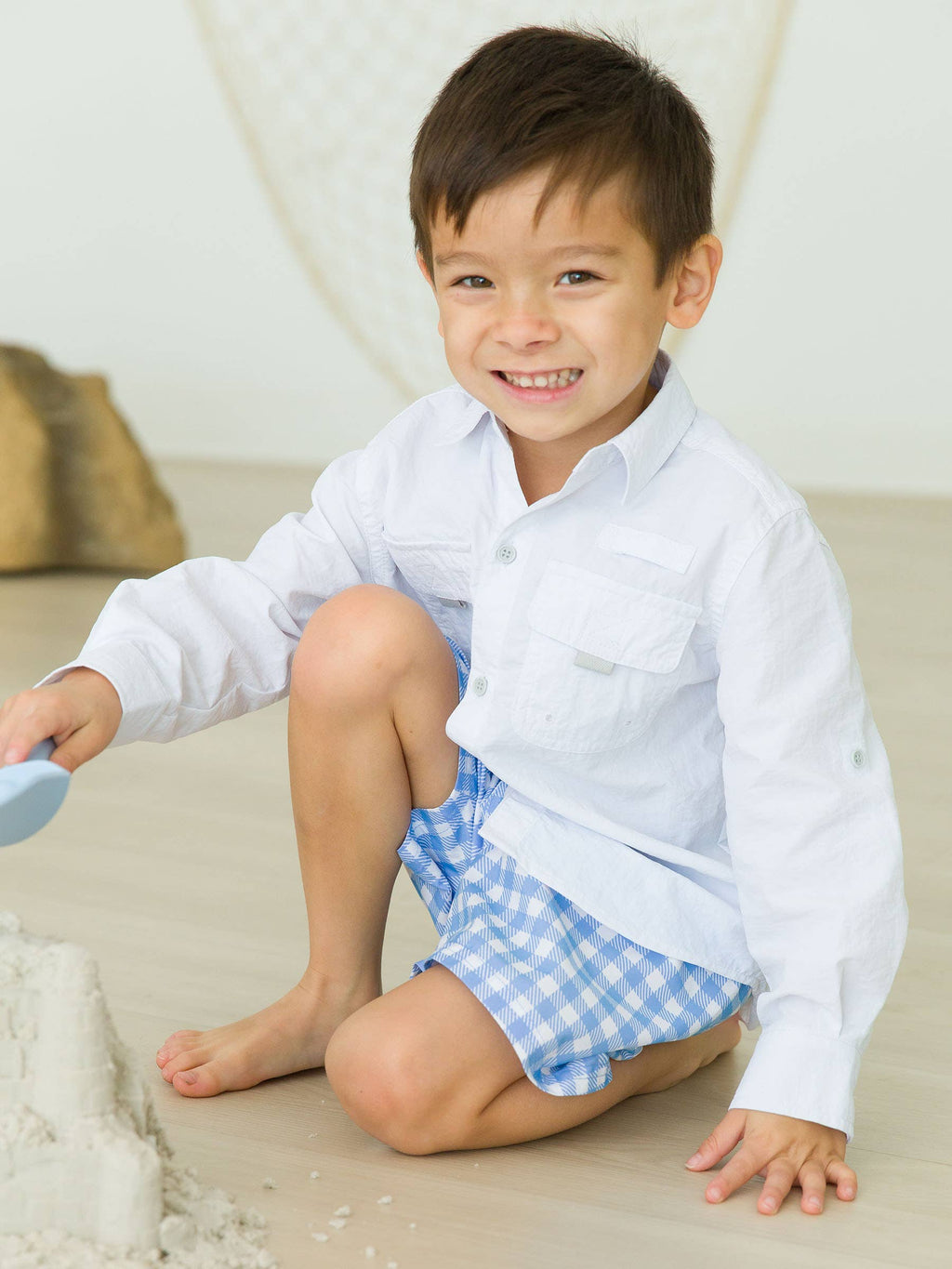 Gingham Swim Trunks