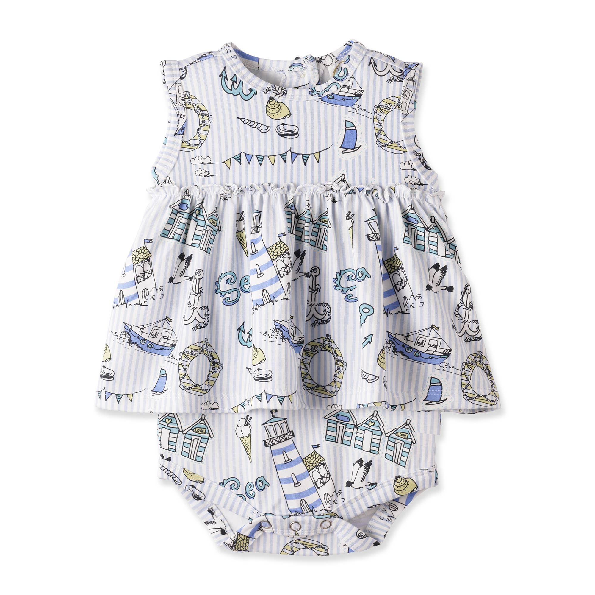 Seashore Skirted Bodysuit – Bamboo