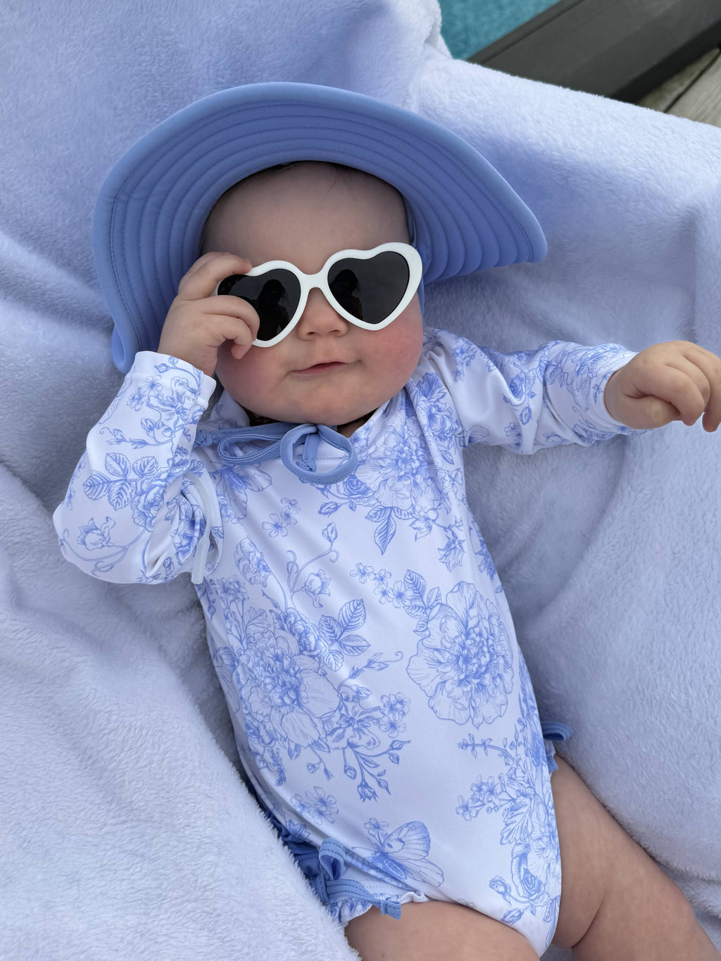 Baby Girls Periwinkle Butterfly Rash Guard