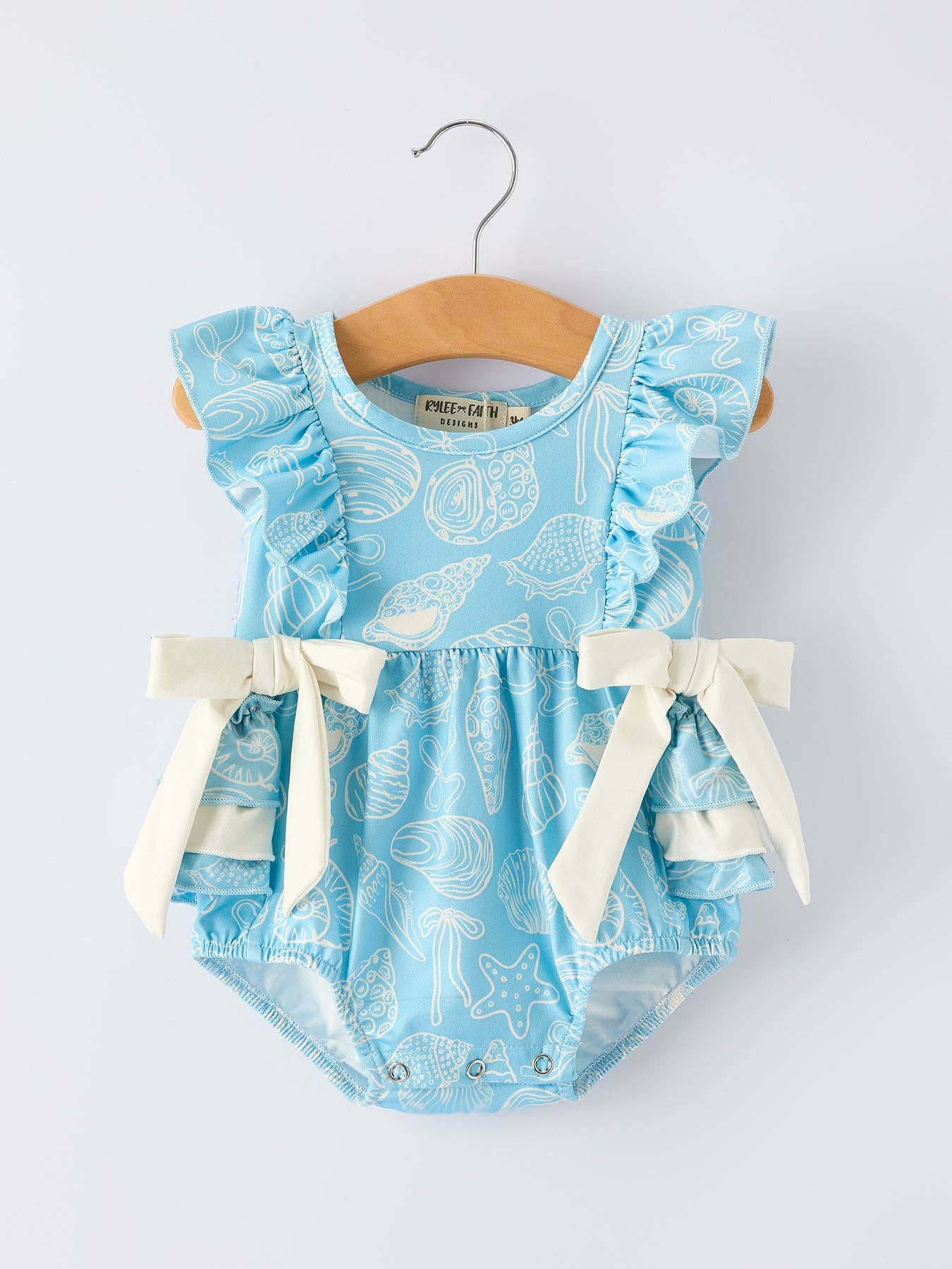 Seashell Romper Bow Ruffle