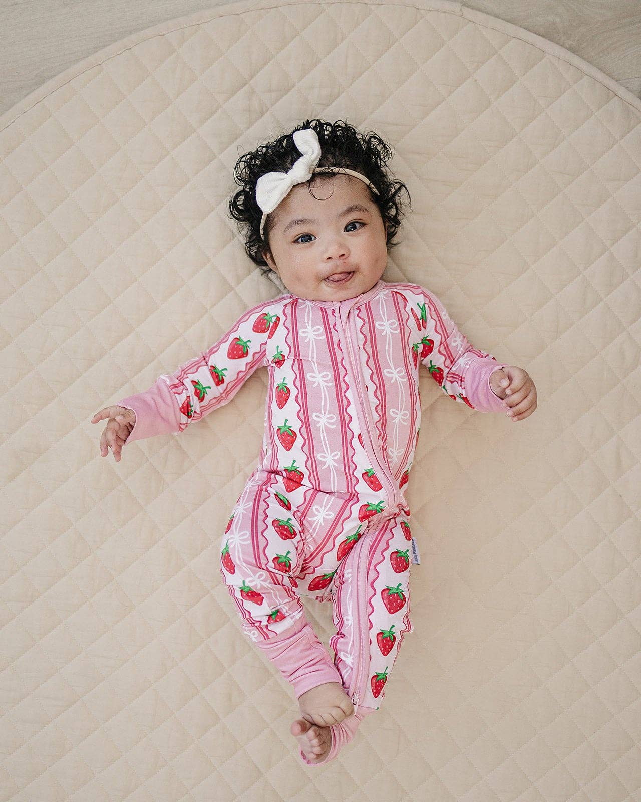Bamboo Zip Romper | Strawberry