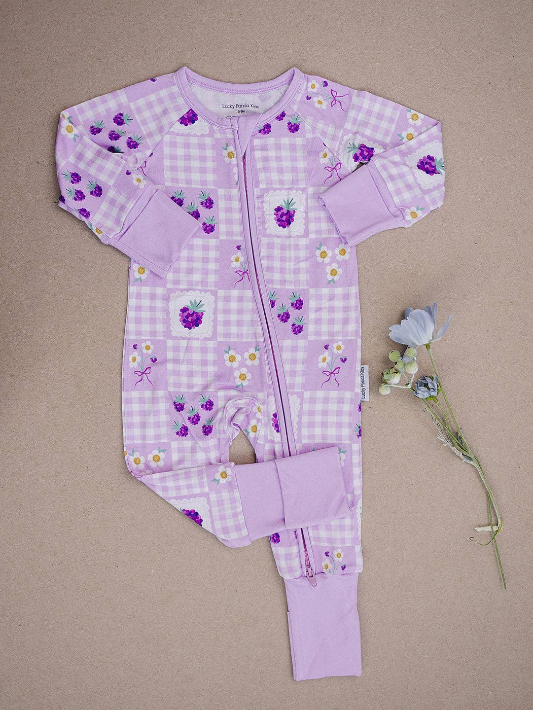 Bamboo Zip Romper | Raspberry