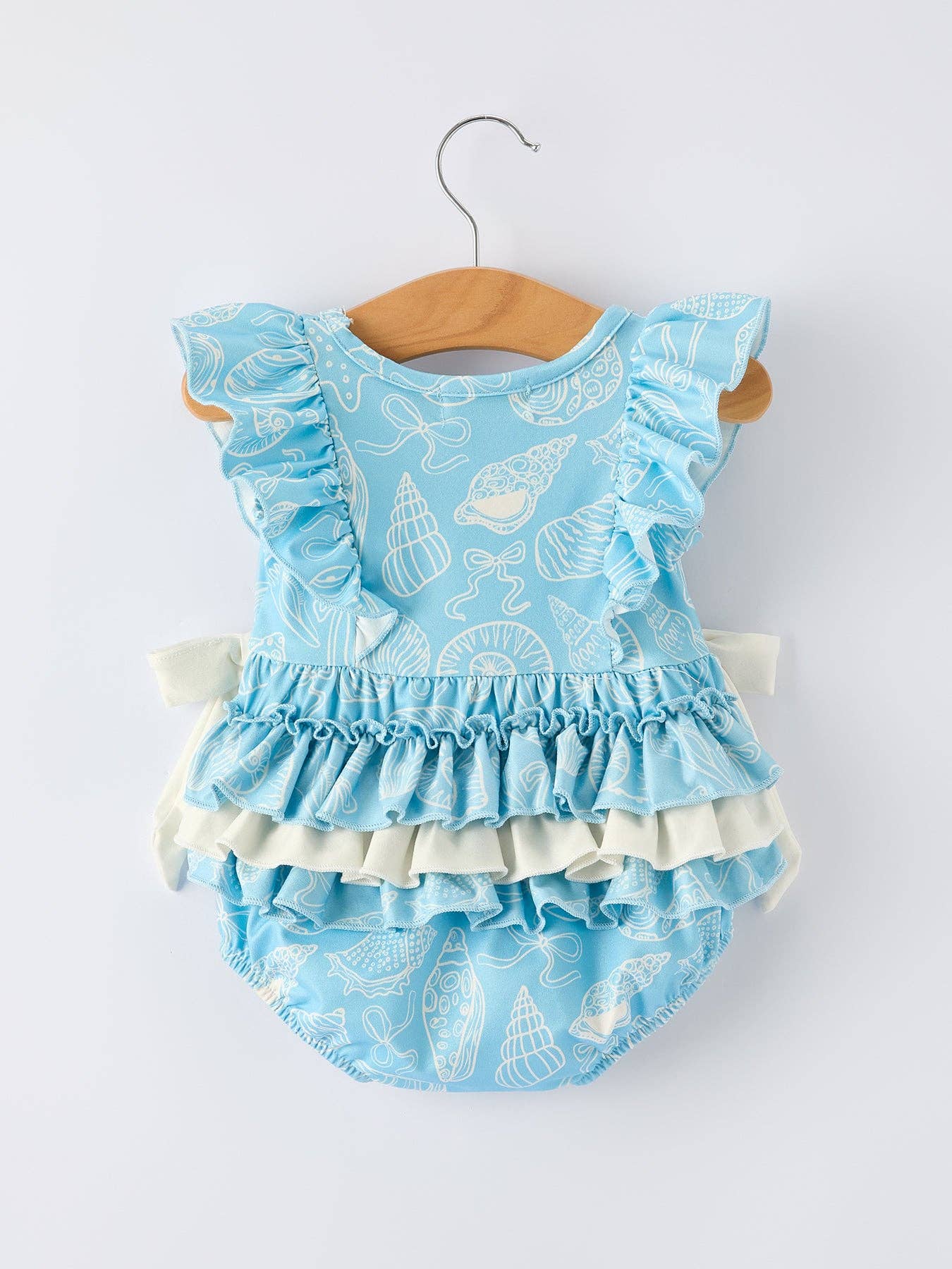 Seashell Romper Bow Ruffle