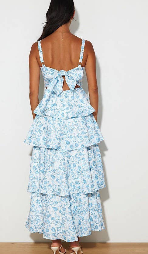 Mommy & Me Floral layered ruffle dress